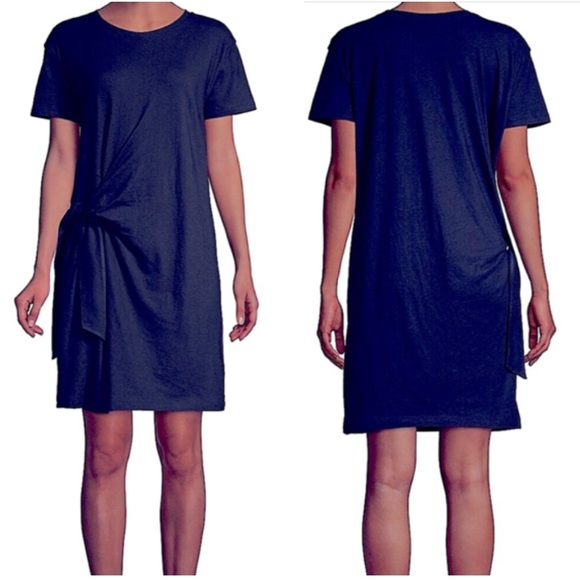 Vince Dresses & Skirts - Vince. Side-Tie Cotton Dress Navy Blue Size S